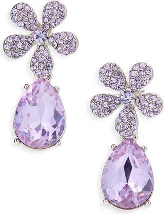 Cara Flower Drop Earrings in Lilac at Nordstrom Rack