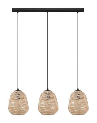Eglo Eglo Iluminaci&oacute;n L&aacute;mpara Colgante Dembleby Natural 3 Luces De Madera