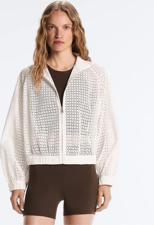 Oysho Giacca traforata in 100% cotone bianco sporco