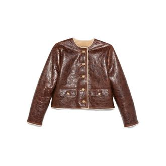 Nili Lotan Zanie Button Leather Jacket