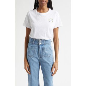 Veronica Beard Carla Embroidered T-Shirt in White at Nordstrom, Size X-Large