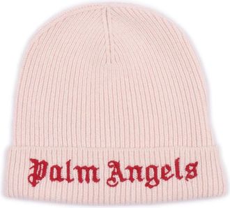Palm Angels Beanies, female, Pink, Size: S Berretto Logo Knit