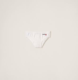 Miu Miu Petit Bateau X Miu Miu Stretch Jersey Briefs, Woman, White, Size XS
