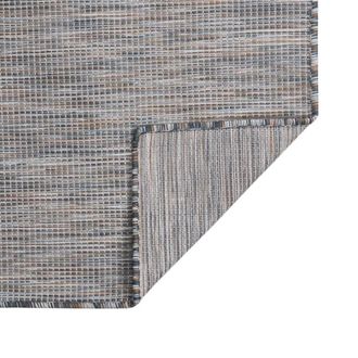 Berkfield Home Outdoor Flatweave Rug 200x280 cm Brown & Blue | Size: 100 cm diameter