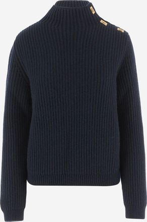 Ferragamo geribbelde trui van wol en kasjmier