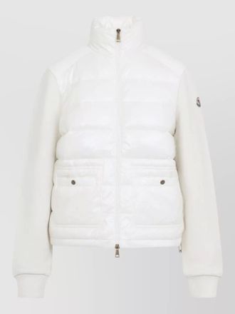 Moncler high collar quilted zip cardigan coat