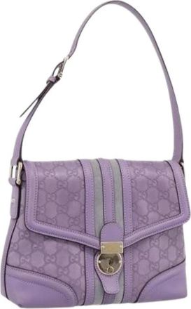 Gucci Pre-owned Vintage Schoudertas - Dames - Vintage Schoudertas - Paars - ONE Size - Leer - Vintage