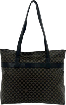Celine Black Brown Leather Pvc Handbag Tote Bag (Pre-Owned)