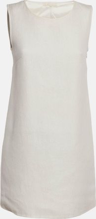 Maje White Metallic Cotton Ryder Shift Mini Dress