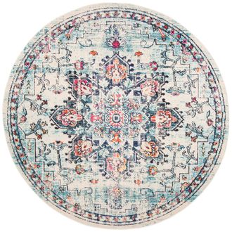 Safavieh Alfombra transicional de polipropileno beige/azul, 201 cm