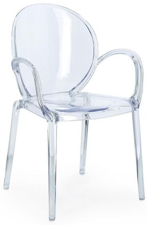 BIZZOTTO Stapelbarer In-/Outdoor Design Stuhl Camilla mit Armlehnen - Transparent