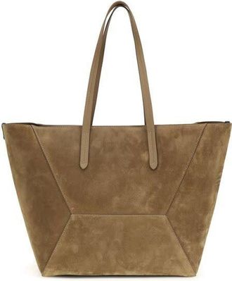 Brunello Cucinelli Calf Suede Tote Bag Beige