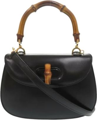 Gucci Pre-owned Leather gucci-bags - Dames - Vintage Handtas - Zwart - ONE Size - Leer - Vintage