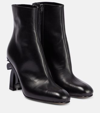 ロングブーツ PALM ANGELS Black Leather Ankle Boots Palm Angels Black Leather Ankle Boots for Women Online USA