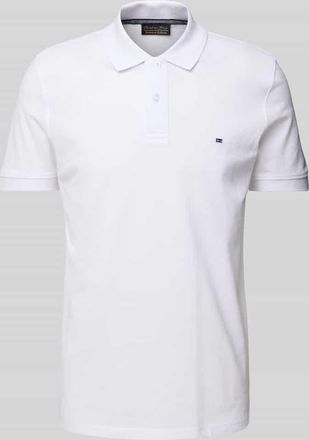 Christian Berg Poloshirt mit Logo-Stitching in Weiss, Größe 3XL
