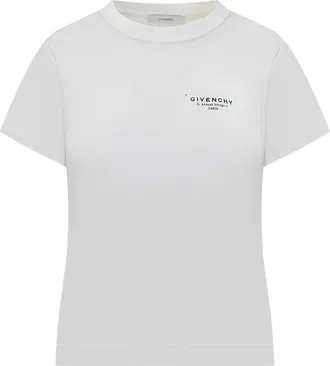 Givenchy Cotton T-shirt met Stamp-print - Dames - T-shirts - Wit - M - Katoen - Tops