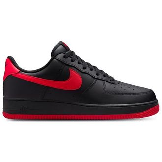 Nike Mens Air Force 1 Low 07 - Basketball Shoes Black/Red/Black Size 10.0