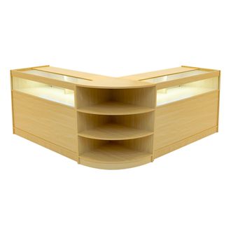MonsterShop Theseus LED Shop Counter Set LM60 & 2 x B1200 - Maple in Beige
