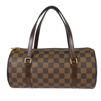 Louis Vuitton Papillon Handbag Damier Brown Canvas Handbag (Pre-Owned)