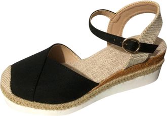 Generic Orthopedic Wedge Sandals For Women UK with Closed Toe Ankle Strap Arch Support Shoes Low Heel Espadrilles Non-Slip Summer Beach Walking Casual Dancing