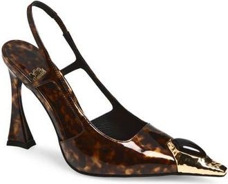 Jeffrey Campbell Sorcerer Pointed Toe Slingback Pump in Tortoise Combo at Nordstrom, Size 5.5