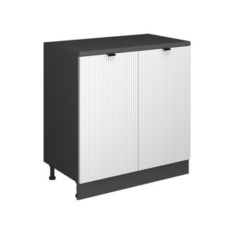 Vicco Armario De Cocina Para Techo Inclinado R-line, Ondulaci&oacute;n Blanca, 80 Cm Sin Inclinaci&oacute;n Con 2 Puertas, Vicco