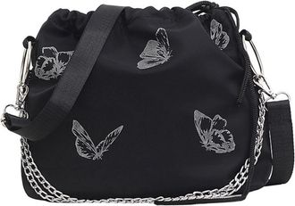 Frcolor Reflective Butterfly Shoulder Bag for Women Stylish Crossbody and Handbag with Large Capacity Portable Black Travel Purse Versatile Single Shoulder an