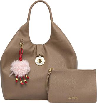 Love Moschino Shopper tas - Dames - Tassen - Beige - Maat: ONE Size Zijde
