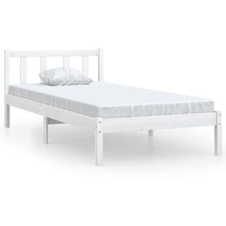 Berkfield Home Bed Frame White Solid Pinewood 100x200 cm