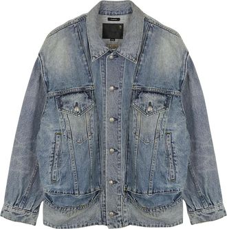 R13 Roxy Denim Moto Jacket - Dames - Spijkerjassen - Blauw - S - Denim - Jassen