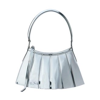 Lacoste Runway Small Mirror Lenglen Leren Tas - Dames - Tassen - Grijs - Maat: ONE Size Leer