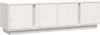vidaXL Mueble De Tv Madera Maciza De Pino Blanco 140x40x40 Cm Vidaxl
