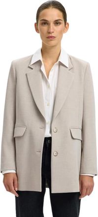Selected Dames, Jassen, Beige, Maat: XL Leer