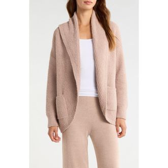 Barefoot Dreams CozyChic Ribbed Shawl Collar Cardigan in Willow at Nordstrom, Size X-Large