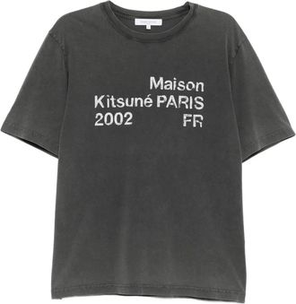 Maison Kitsun&eacute; 2002 faded T-shirt - Grijs
