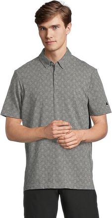 adidas Golf Go-To Printed Stripe Golf Polo Shirt Mens Short Sleeve Knit Grey Three Melange/Black : 2XL, Cotton/Elastane/Polyester