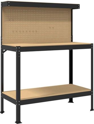vidaXL Bancos De Trabajo Negro 114 X 54 X 145 Cm Madera De Ingenier&iacute;a Vidaxl