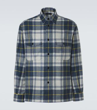 Dunhill Plaid cashmere overshirt