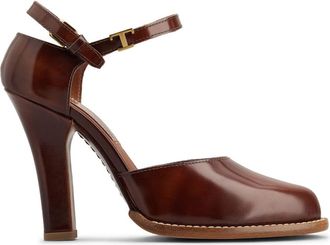 Tod's logo-plaque leather pumps - women - Leather/Leather/Leather - 36 - Brown