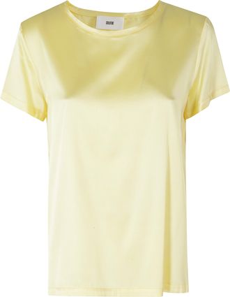 SOLOTRE Silk Crew-Neck Short-Sleeve Silk T-Shirt