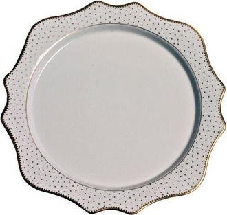 Anna Weatherley Simply Anna Antique Polka Charger Plate in White/gold at Nordstrom
