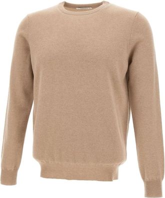 KANGRA Cashmere trui met ronde hals - Heren - Cashmere truien - Beige - L - Truien & Vesten