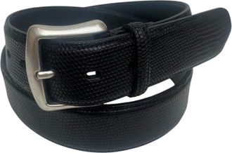 Paolo Vitale Firbensb&aelig;lte - Heren - Riemen - Zwart - 90 CM - Leer - Accessoires