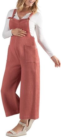 Cache Coeur Maya Organic Cotton Gauze Maternity/Nursing Jumpsuit in Terracotta at Nordstrom, Size Xx-Large