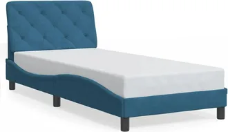vidaXL Cama Con Colch&oacute;n Terciopelo Azul 90x190 Cm Vidaxl