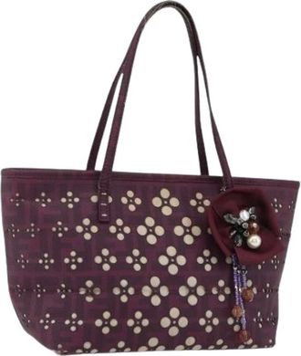 Fendi Pre-owned Tote Bags, female, Purple, Size: ONE SIZE Pre-owned Zucca Canvas Hand Bag