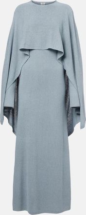 Toteme Abito lungo in bouclé di seta con mantella