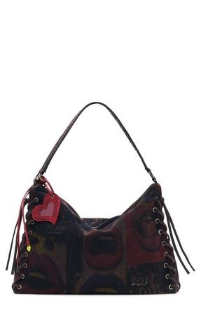 Desigual Lip Print Lace-Up Shoulder Bag in Multi at Nordstrom