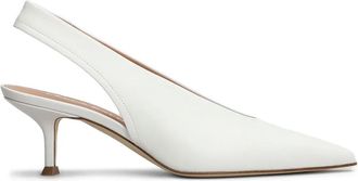 Lella Baldi Pumps in pelle con cinturino posteriore - Bianco