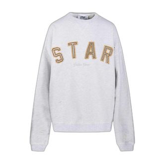 Golden Goose Hoodies & sweatvesten, Heren, Grijs, M, Katoen, Logo Katoenen Sweater